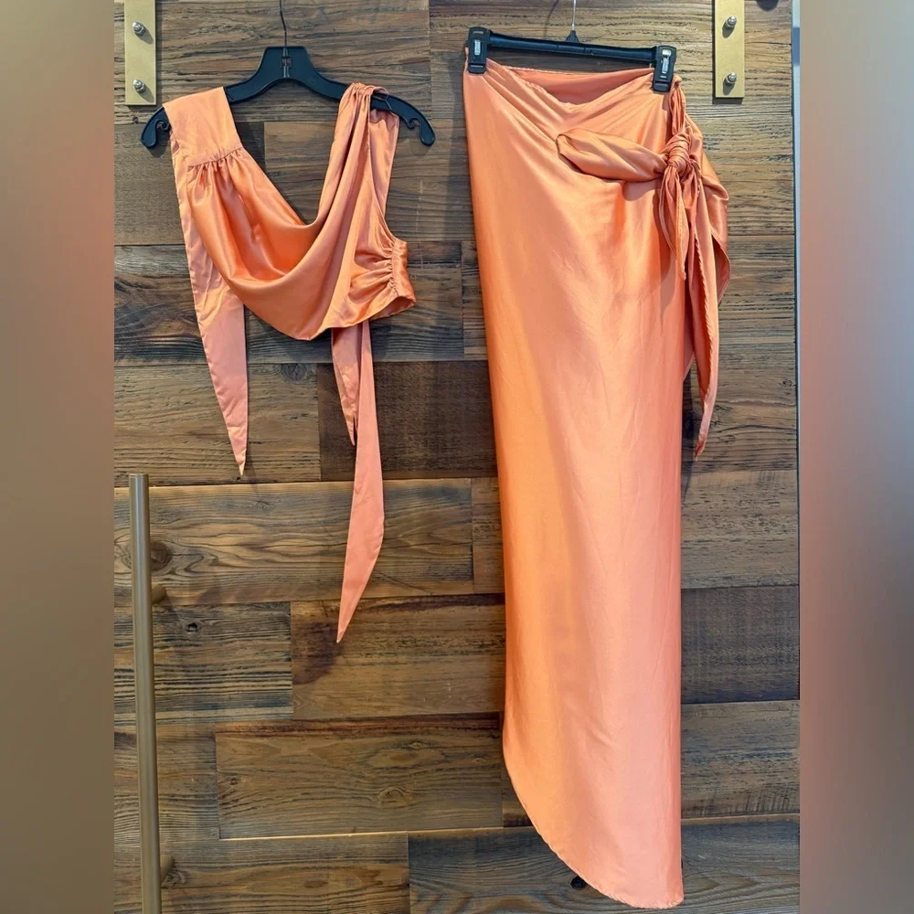 Baobab Collection Marea 2pc Set Asymmetrical Set in Orange “Luz” NWT - Picture 12 of 16